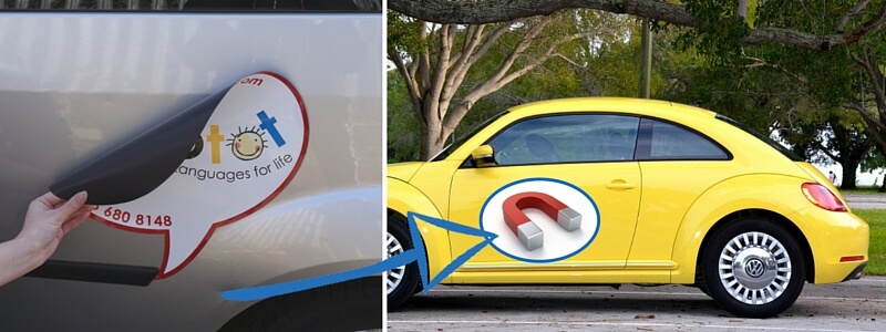 Magnetic Car Signs Image of a magnetic car sign