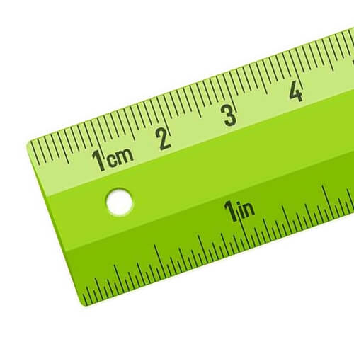 Amount of bleed to add to print - image of a ruler