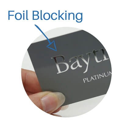 foil blocking on a loyalty card