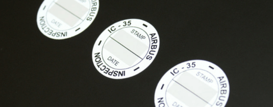 image of circular silver reflective labels